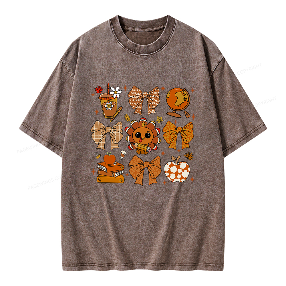 Pagewings Thanksgiving Fall Autumn Unisex Washed T-shirt