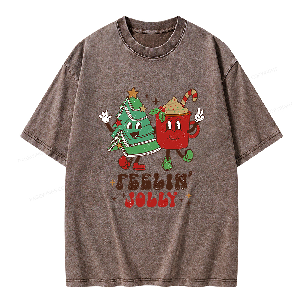 Pagewings Feeling Jolly Unisex Washed T-shirt