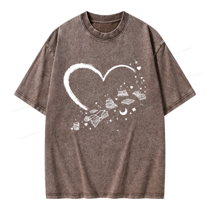 Pagewings Heart Of Books Unisex Washed T-shirt