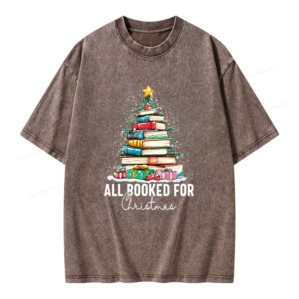 Pagewings All Booked For Christmas Unisex Washed T-shirt