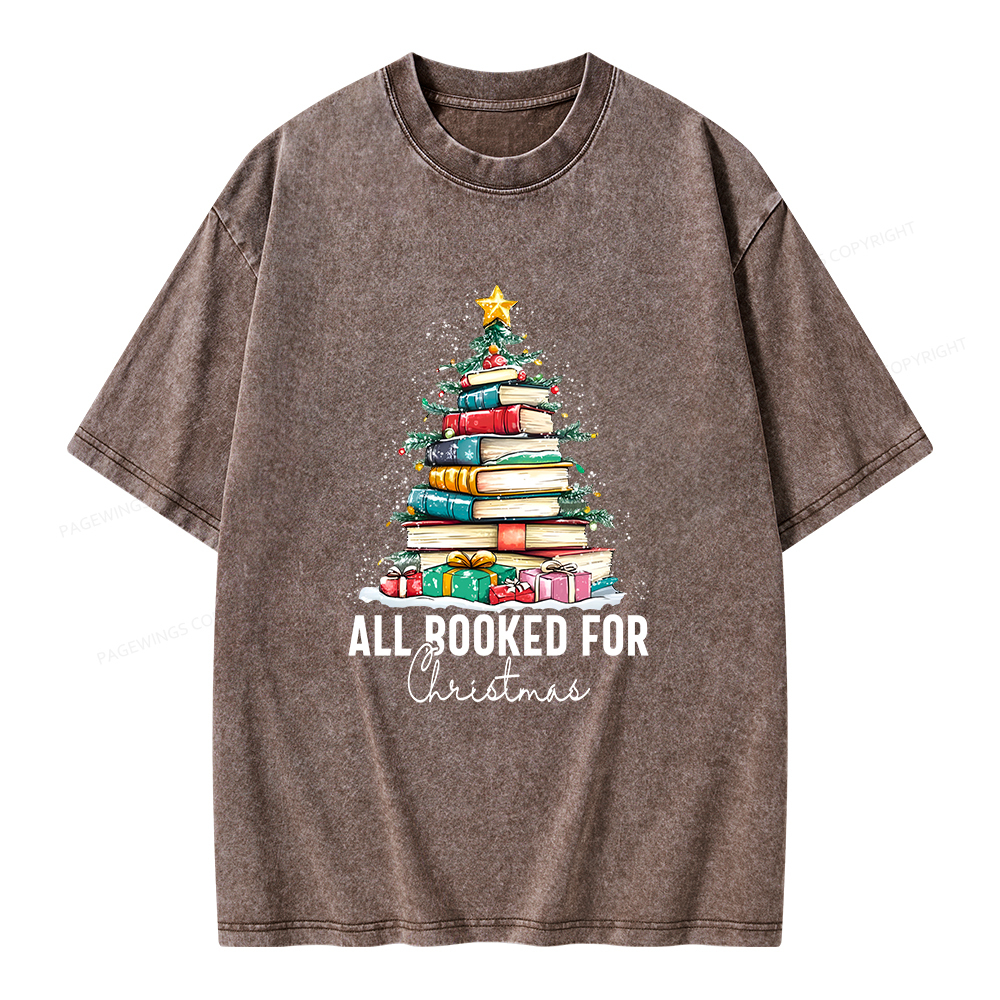 Pagewings All Booked For Christmas Unisex Washed T-shirt