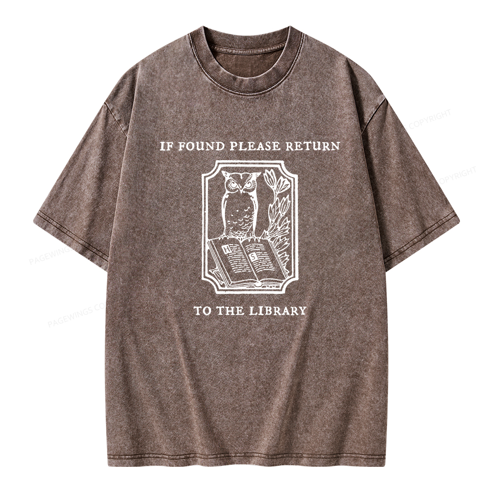 Pagewings Librarian Gift Owl Book Shirt Unisex Washed T-shirt