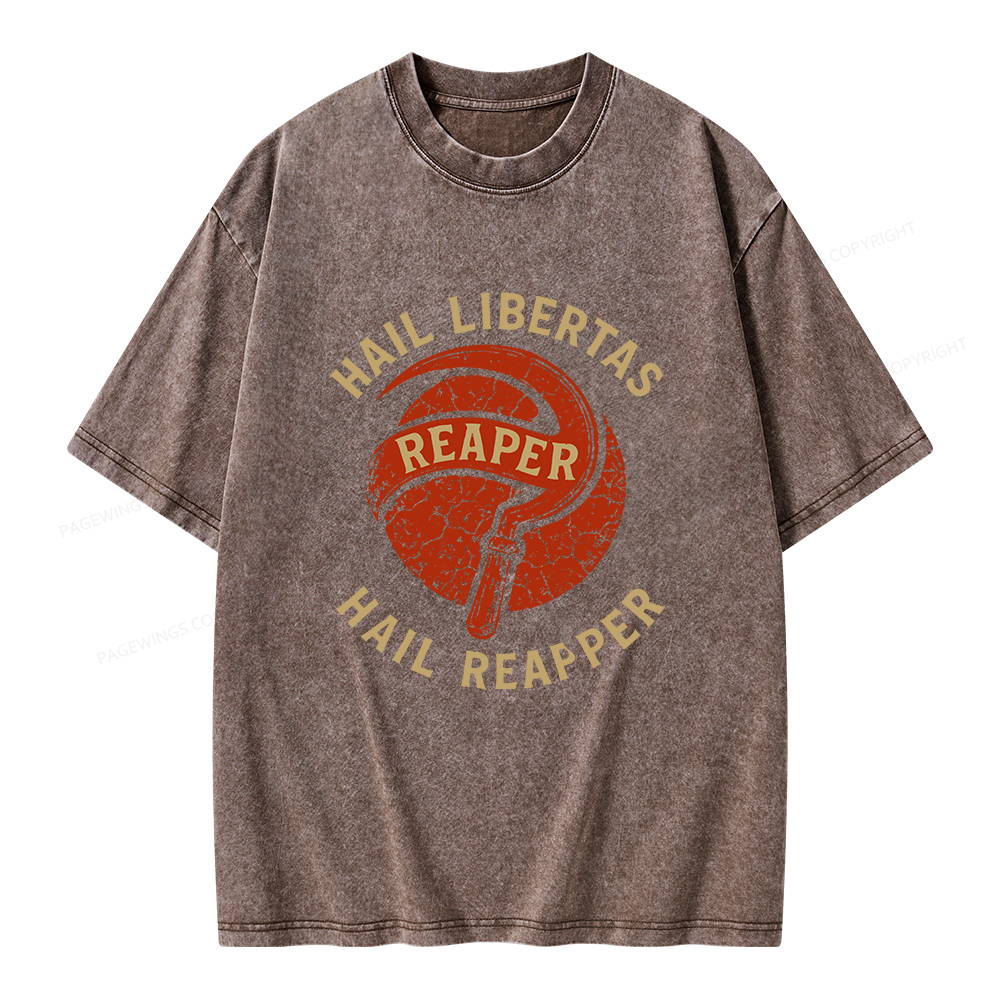 Pagewings Hail Libertas Hail Reaper Unisex Washed T-shirt