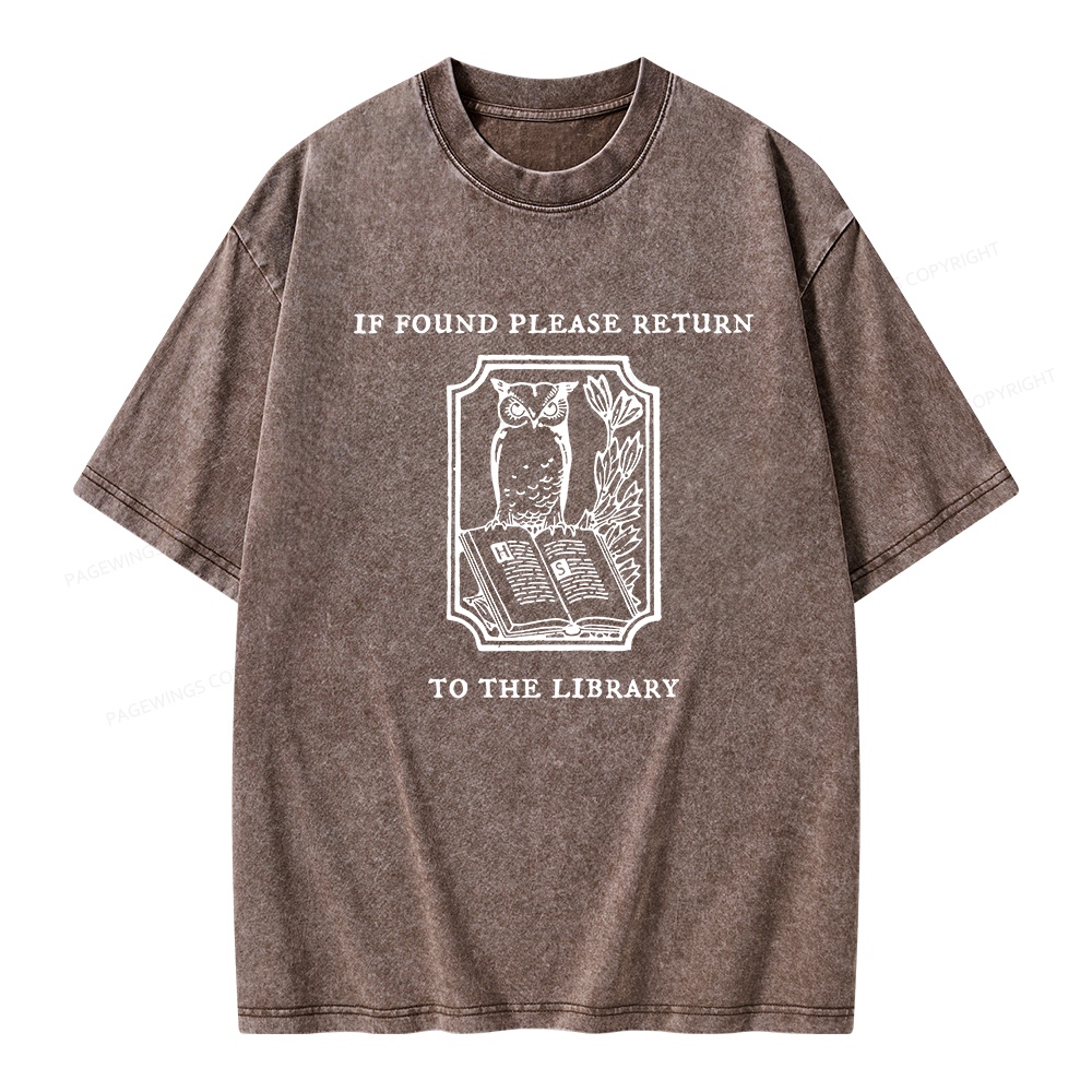 Pagewings Librarian Gift Owl Book Shirt Unisex Washed T-shirt