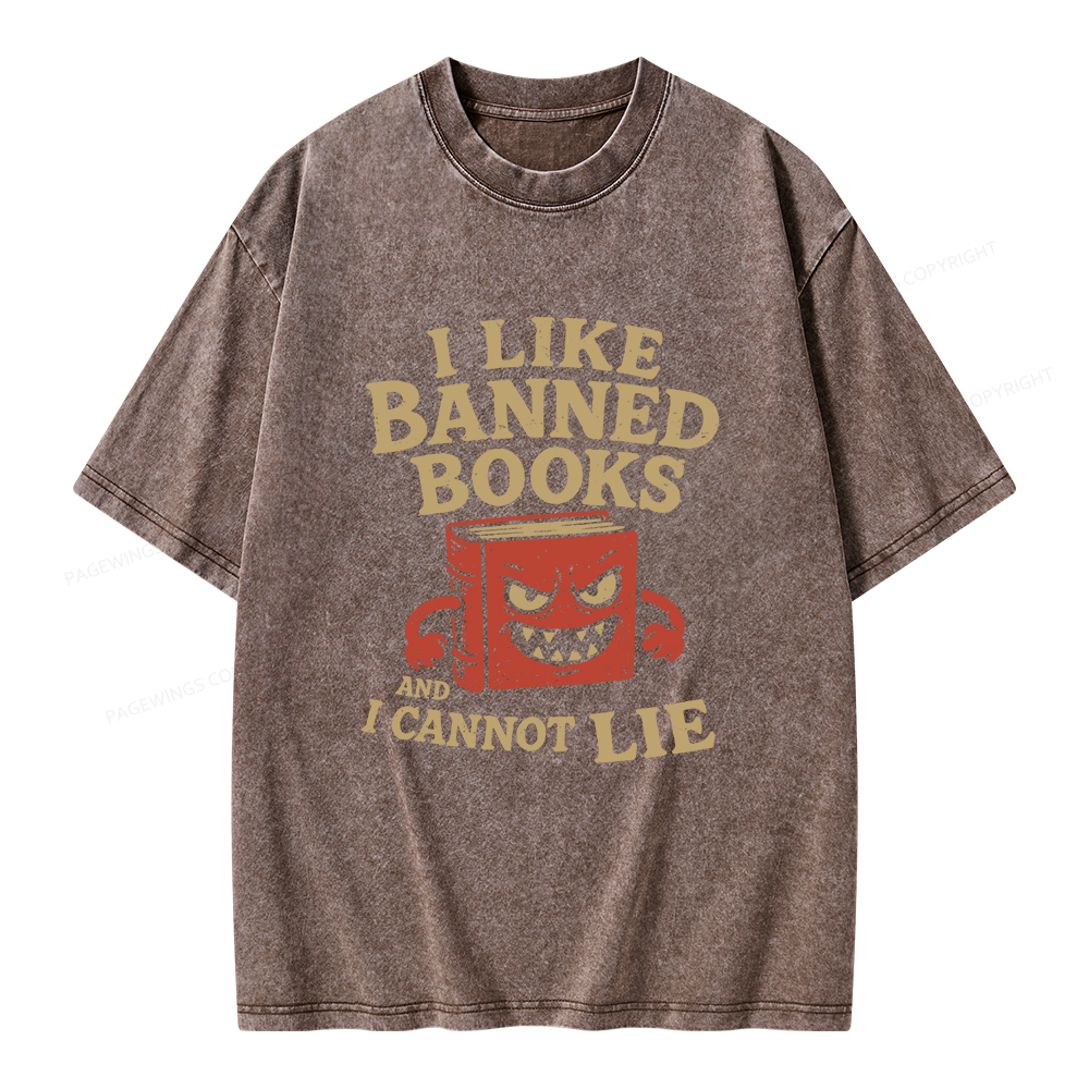 Pagewings I Like Banned Books and I Cannot Lie Unisex Washed T-shirt