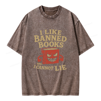 Pagewings I Like Banned Books and I Cannot Lie Unisex Washed T-shirt