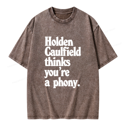 Pagewings Holden Caulfield thinks you're a phony Unisex Washed T-shirt