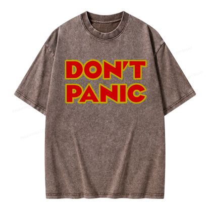 Pagewings Don't Panic  Unisex Washed T-shirt