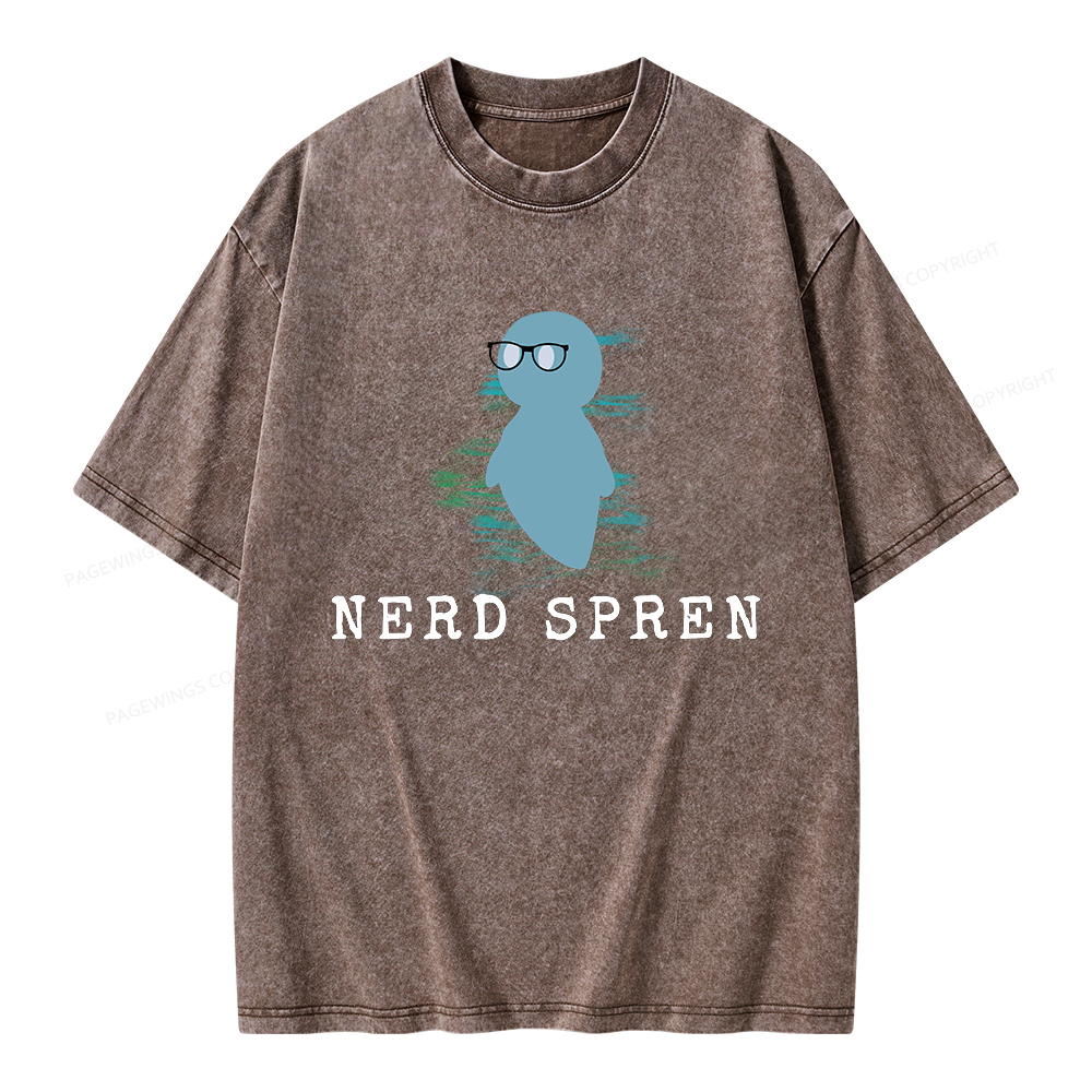 Pagewings Nerd Spren Unisex Washed T-shirt