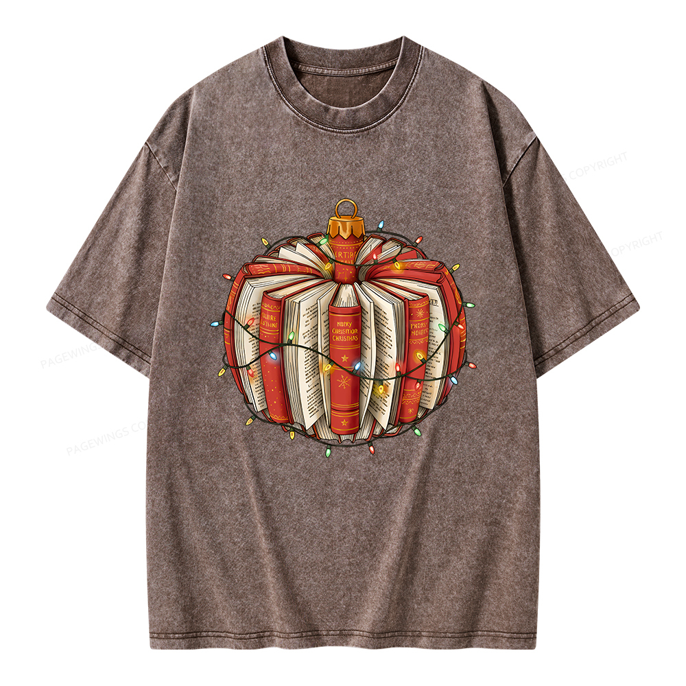 Pagewings Christmas Readin Unisex Washed T-shirt