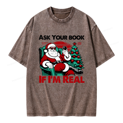 Pagewings Ask Your Book If I’m Real Unisex Washed T-shirt