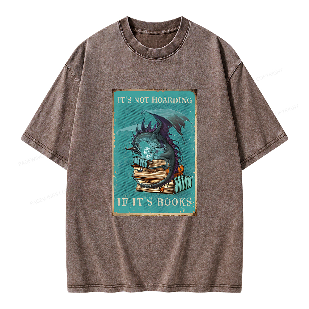Pagewings It's Not Hoarding If It's Books Unisex Washed T-shirt