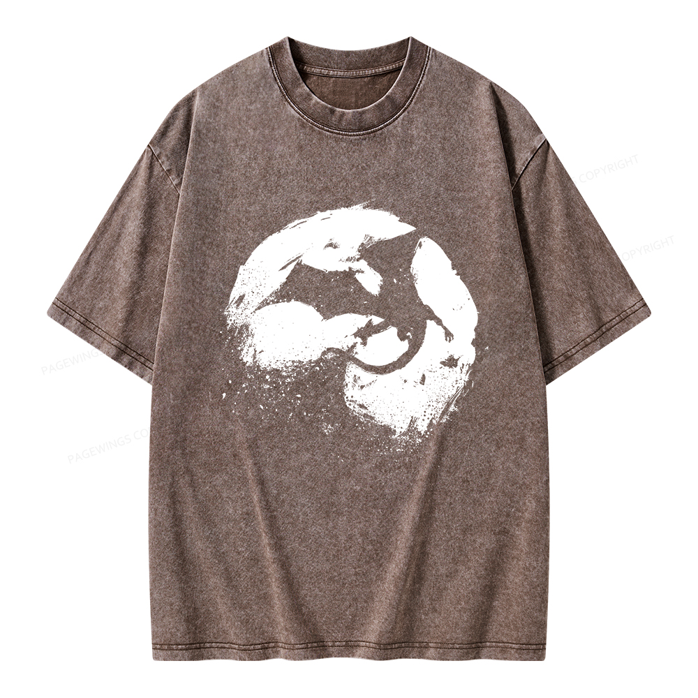 Pagewings Fantasy Book Dragon Unisex Washed T-shirt