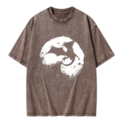 Pagewings Fantasy Book Dragon Unisex Washed T-shirt