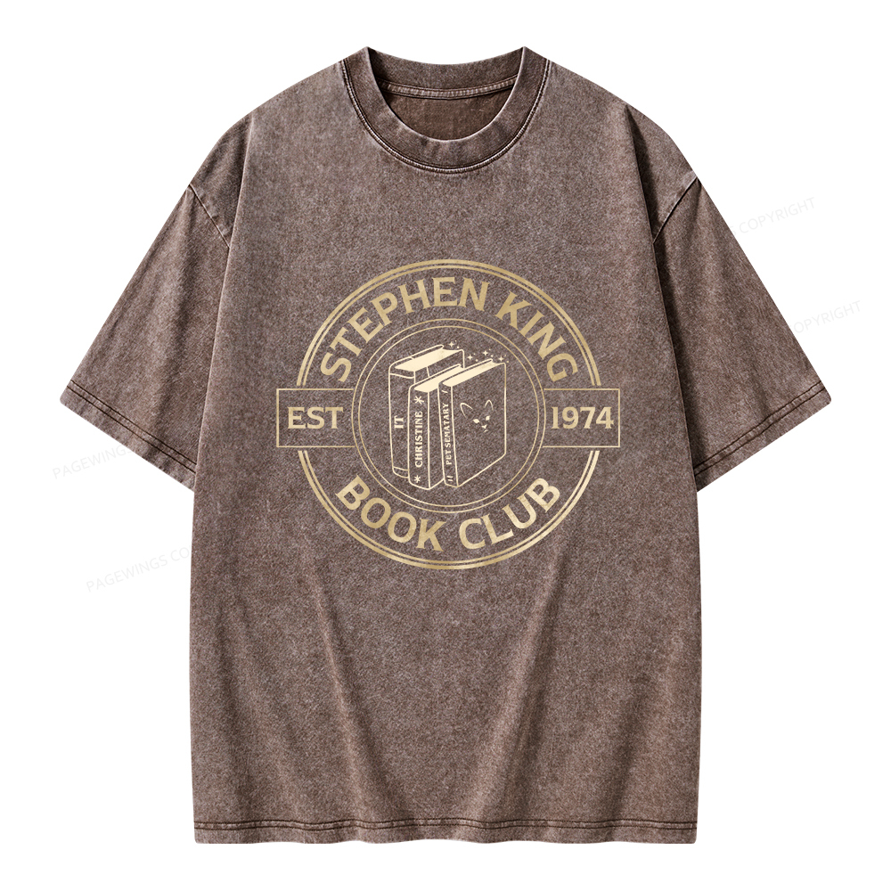 Pagewings Stephen King Book Club Unisex Washed T-shirt