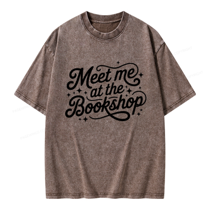 Pagewings Meet Me At The Bookshop Unisex Washed T-shirt