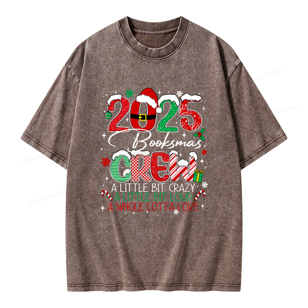 Pagewings Booksmas Crew Unisex Washed T-shirt