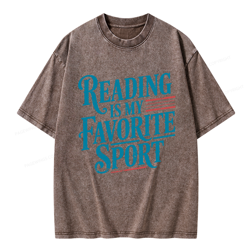 Pagewings Reading is My Favorite Sport Unisex Washed T-shirt