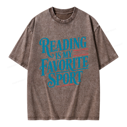 Pagewings Reading is My Favorite Sport Unisex Washed T-shirt
