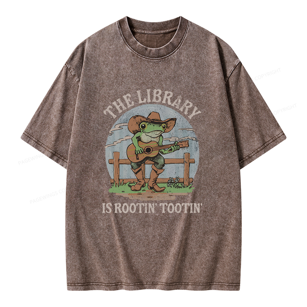 Pagewings The Library is Rootin’ Tootin Unisex Washed T-shirt