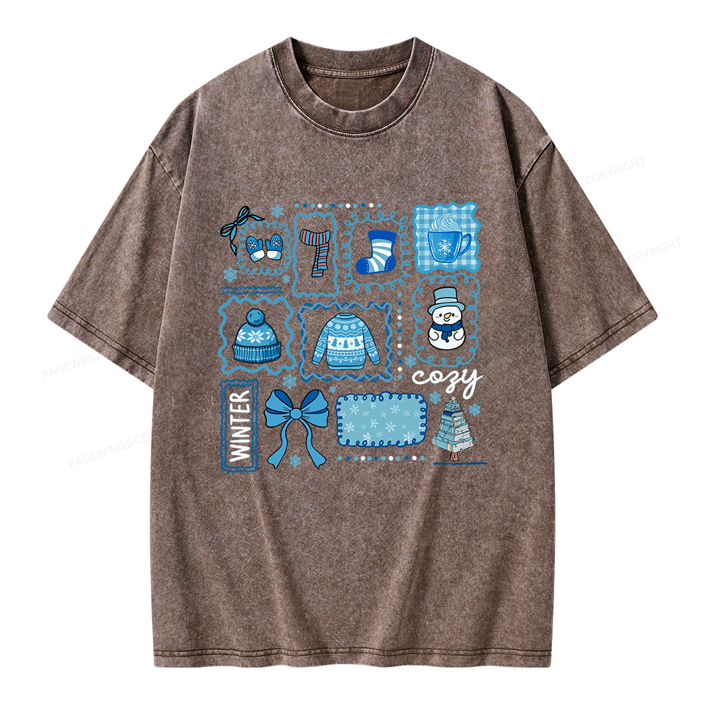 Pagewings Cozy Winter Unisex Washed T-shirt