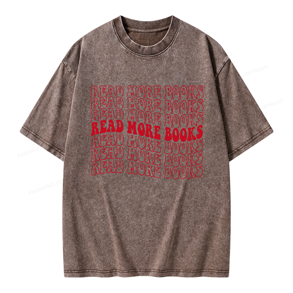Pagewings Read More Books Unisex Washed T-shirt