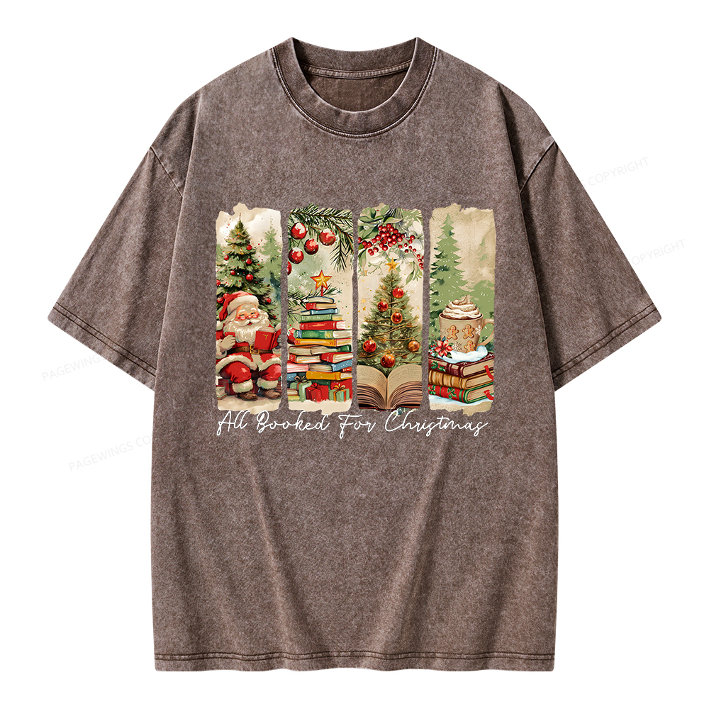 Pagewings All Booked for Christmas Unisex Washed T-shirt
