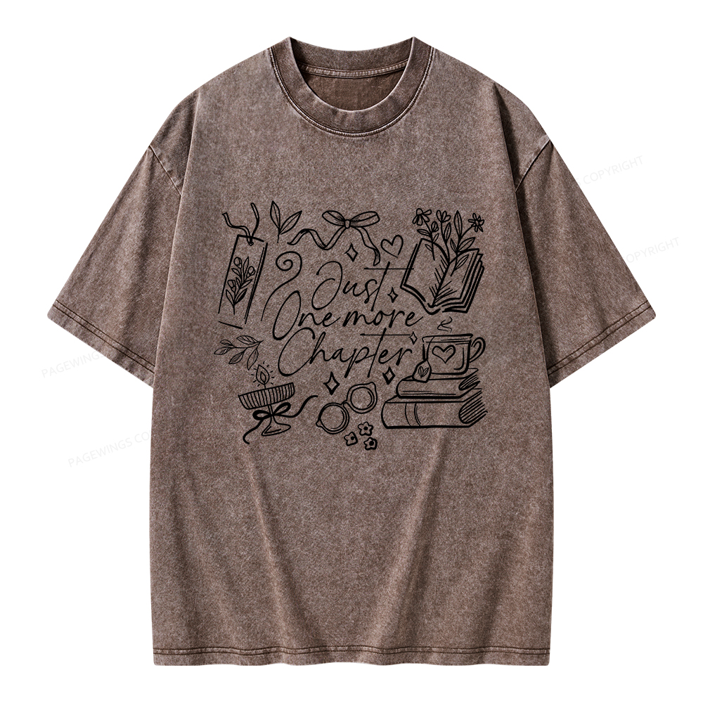 Pagewings Just one more chapter Unisex Washed T-shirt