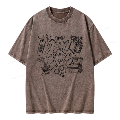 Pagewings Just one more chapter Unisex Washed T-shirt