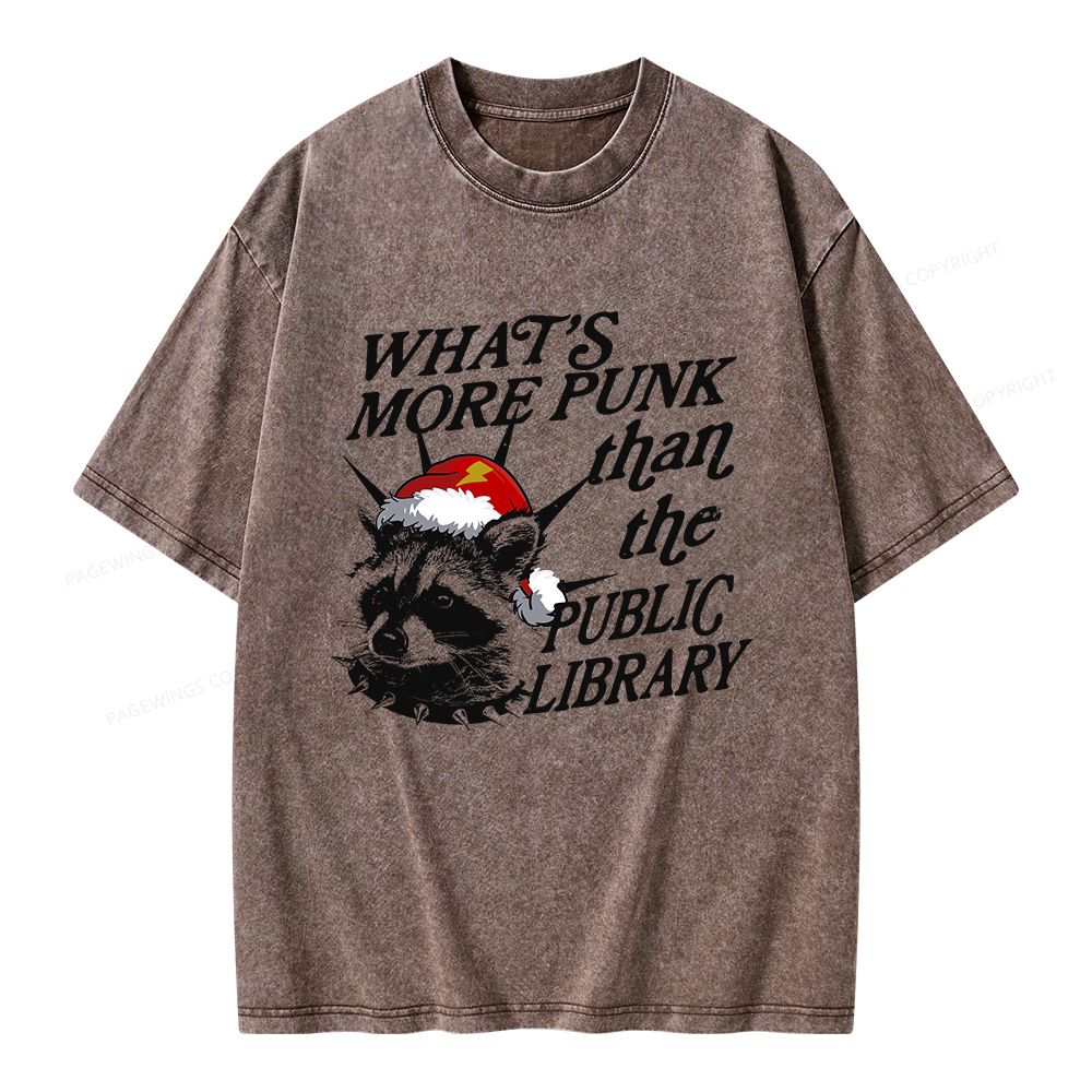 Pagewings What’s More Punk Than The Public Library Unisex Washed T-shirt