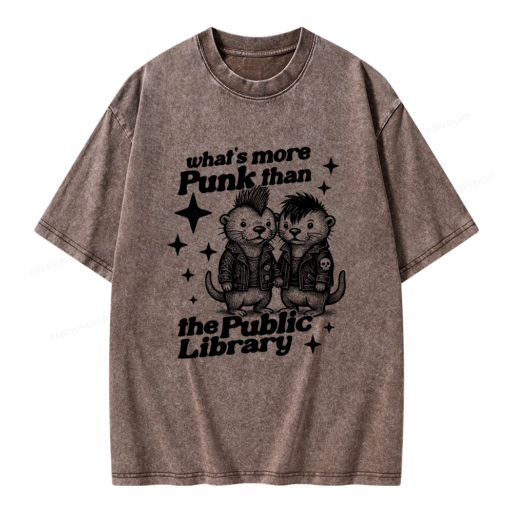 Pagewings What’s More Punk Than The Public Library Unisex Washed T-shirt
