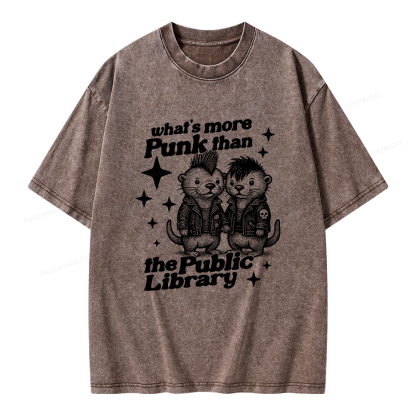 Pagewings What’s More Punk Than The Public Library Unisex Washed T-shirt