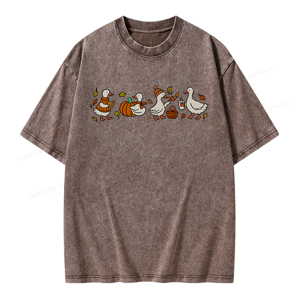 Pagewings Cozy Fall Thanksgiving Unisex Washed T-shirt