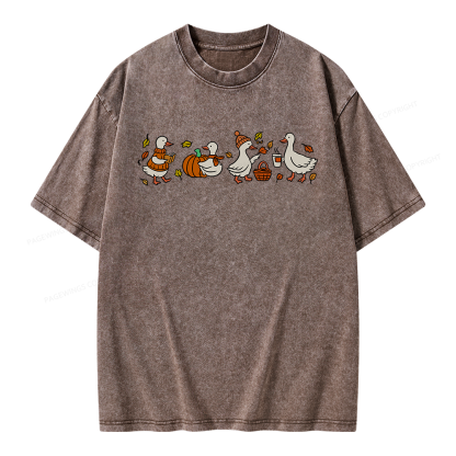 Pagewings Cozy Fall Thanksgiving Unisex Washed T-shirt