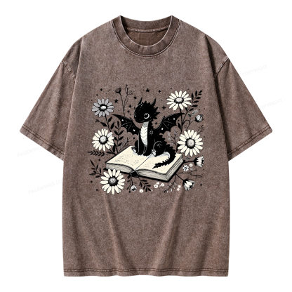 Pagewings Bookworm Dragon Unisex Washed T-shirt