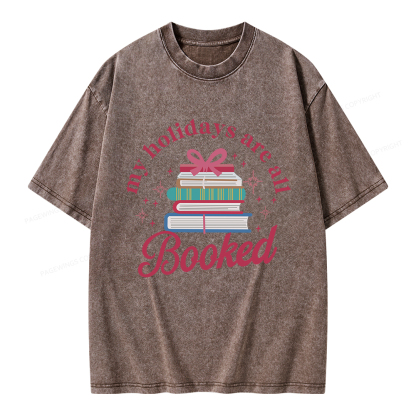 Pagewings My Holidays Are Booked Unisex Washed T-shirt