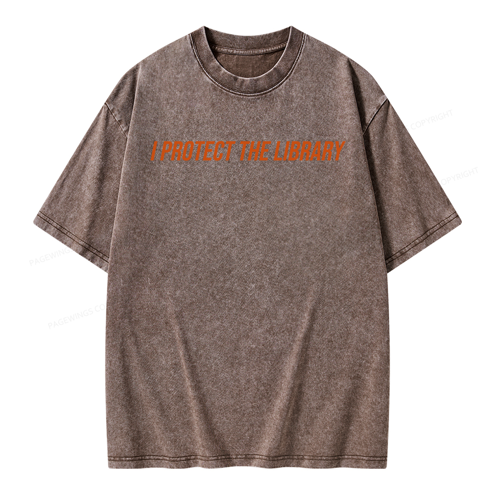 Pagewings I Protect The Library Unisex Washed T-shirt