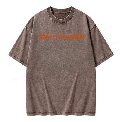 Pagewings I Protect The Library Unisex Washed T-shirt