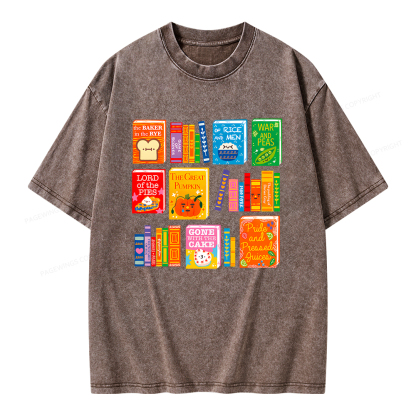 Pagewings Punny Books Unisex Washed T-shirt