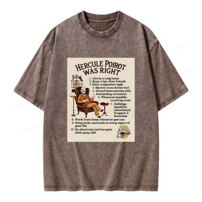 Pagewings Hercule Poirot was Right Unisex Washed T-shirt
