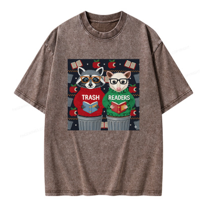 Pagewings Funny Book Lover Unisex Washed T-shirt