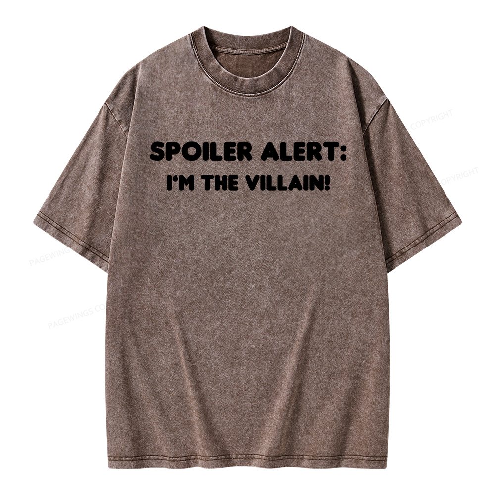 Pagewings Spoiler Alert: I'm The Villain Unisex Washed T-shirt