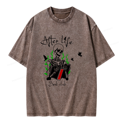 Pagewings Afterlife Book Club Unisex Washed T-shirt