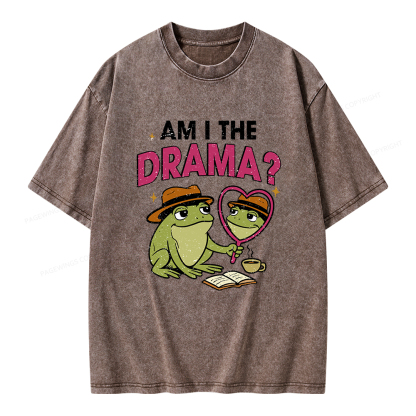 Pagewings Am I The Drama Unisex Washed T-shirt