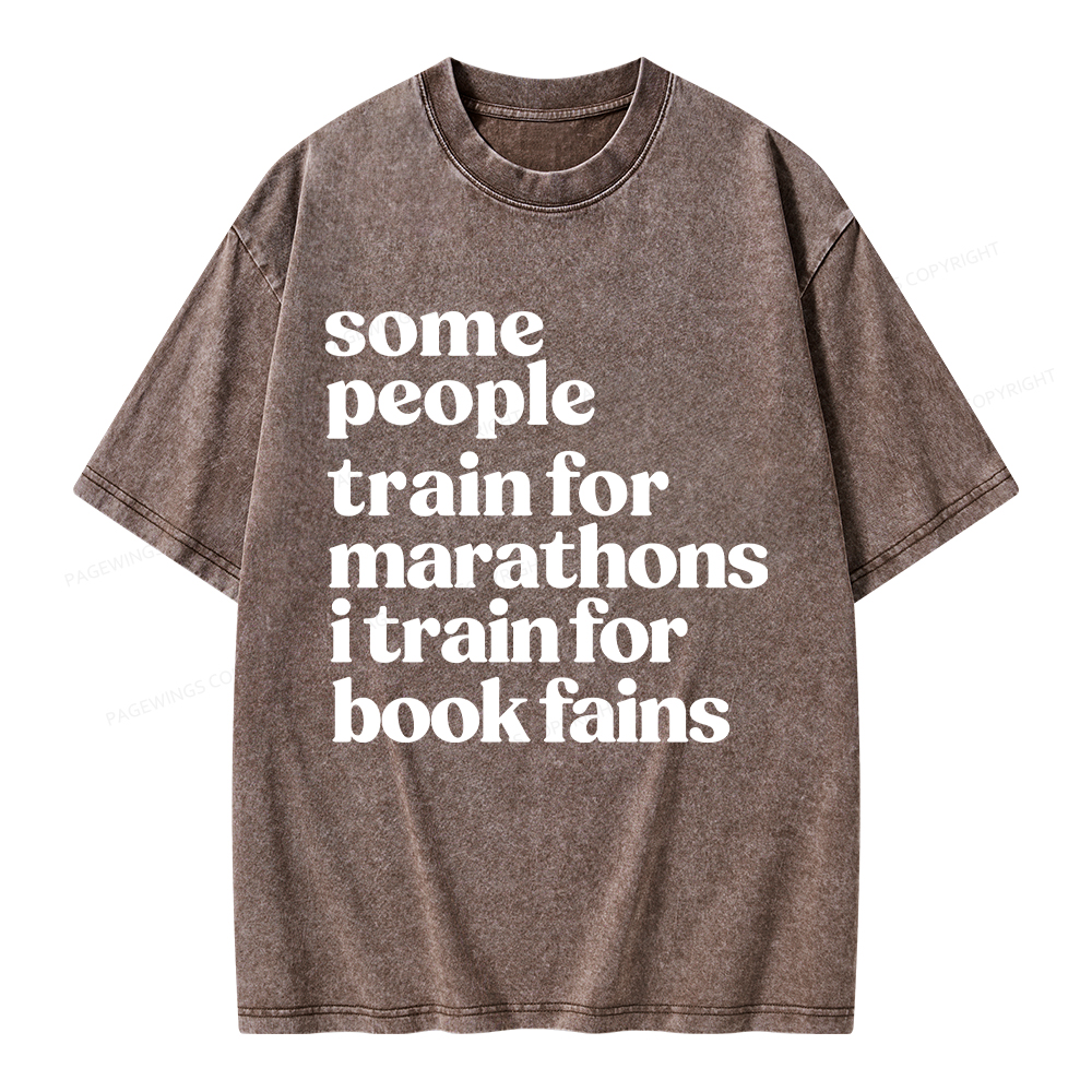 Pagewings I Train For Book Fairs Unisex Washed T-shirt