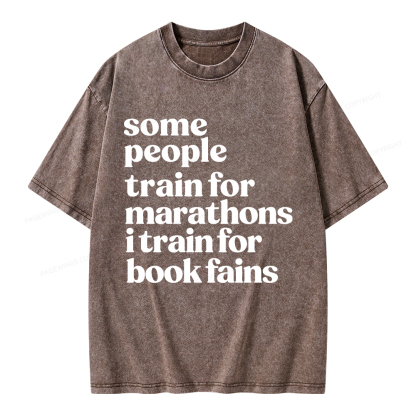 Pagewings I Train For Book Fairs Unisex Washed T-shirt