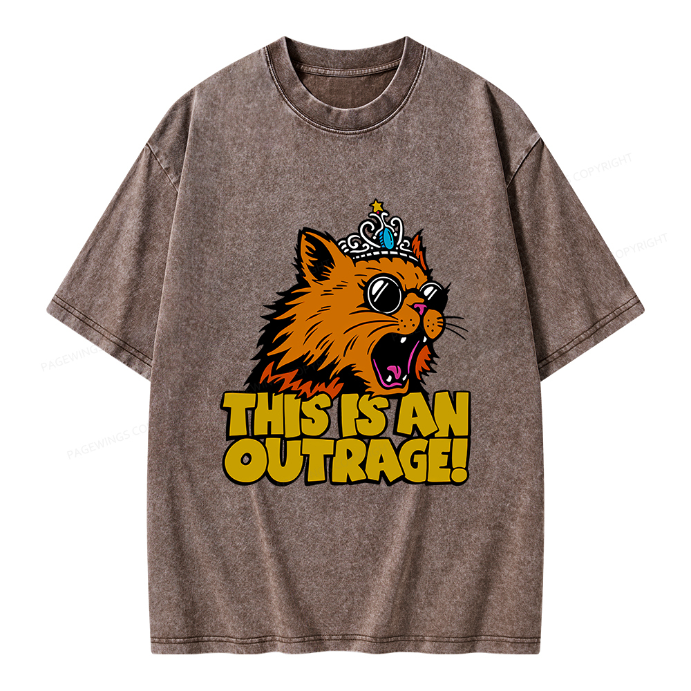 Pagewings This is an Outrage Unisex Washed T-shirt
