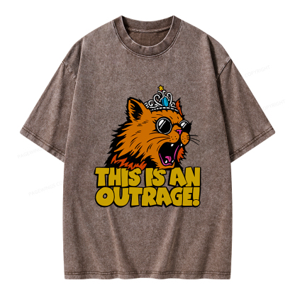 Pagewings This is an Outrage Unisex Washed T-shirt