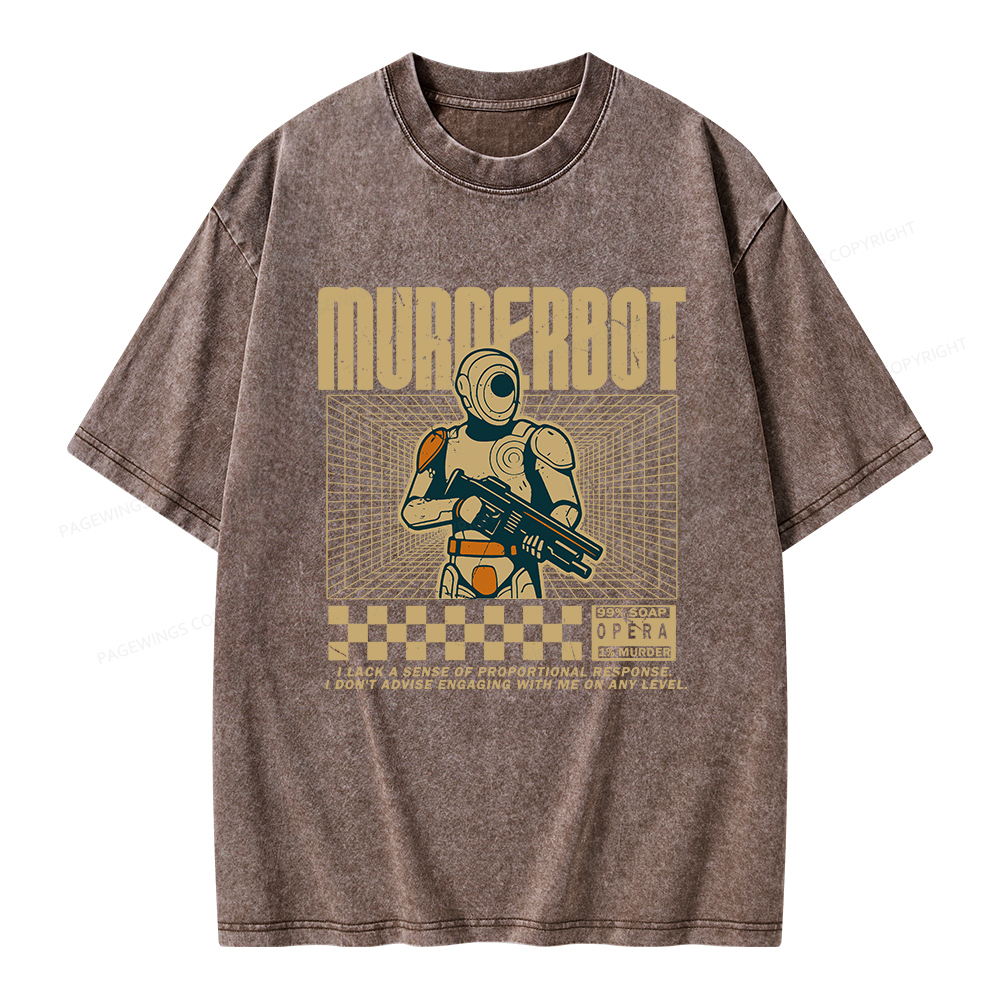Pagewings Murderbot Unisex Washed T-shirt