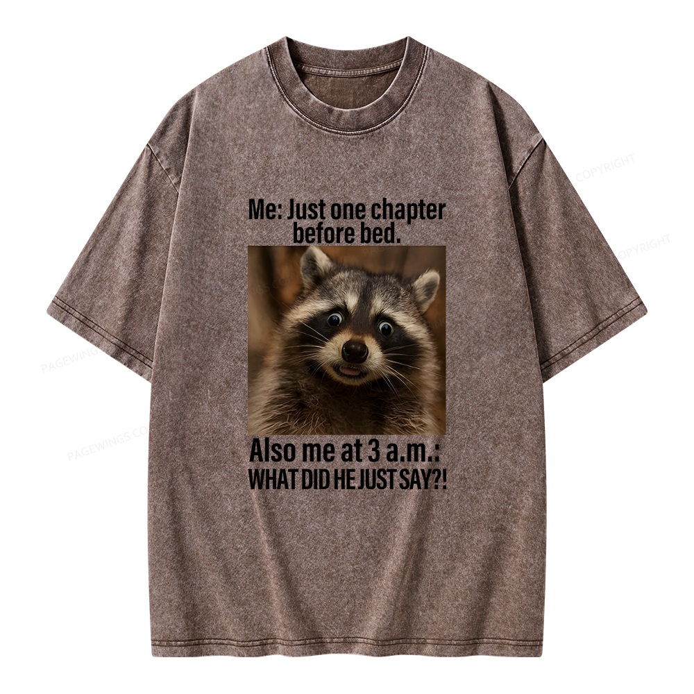 Pagewings Just One Chapter Before Bed Unisex Washed T-shirt